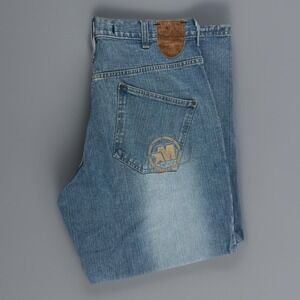 MECCA Jeans 36x31 Medium Wash Baggy Wide Leg Denim Y2K Hip Hop Streetwear